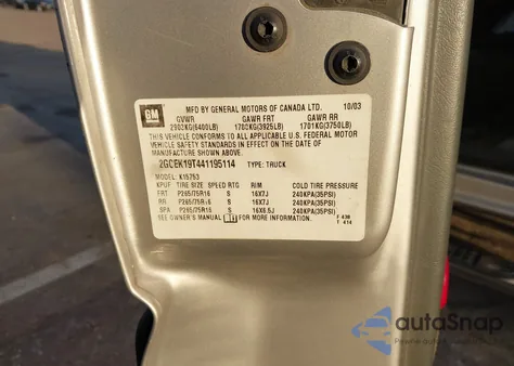 2004 Chevrolet Silverado 1500 Z71 from USA, damaged, VIN 2GCEK19T441195114